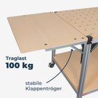 GLUTBERG TOOLS Klapptisch für die Workstation Pro – ausgeklappte Ablagefläche 450 × 600 mm, bis 100 kg Traglast, Made in Germany