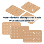 MDF Langlochplatte von GLUTBERG TOOLS – kombinierbar mit weiteren Tischplatten-Varianten: Langloch und Vollplatte aus 22 mm MDF