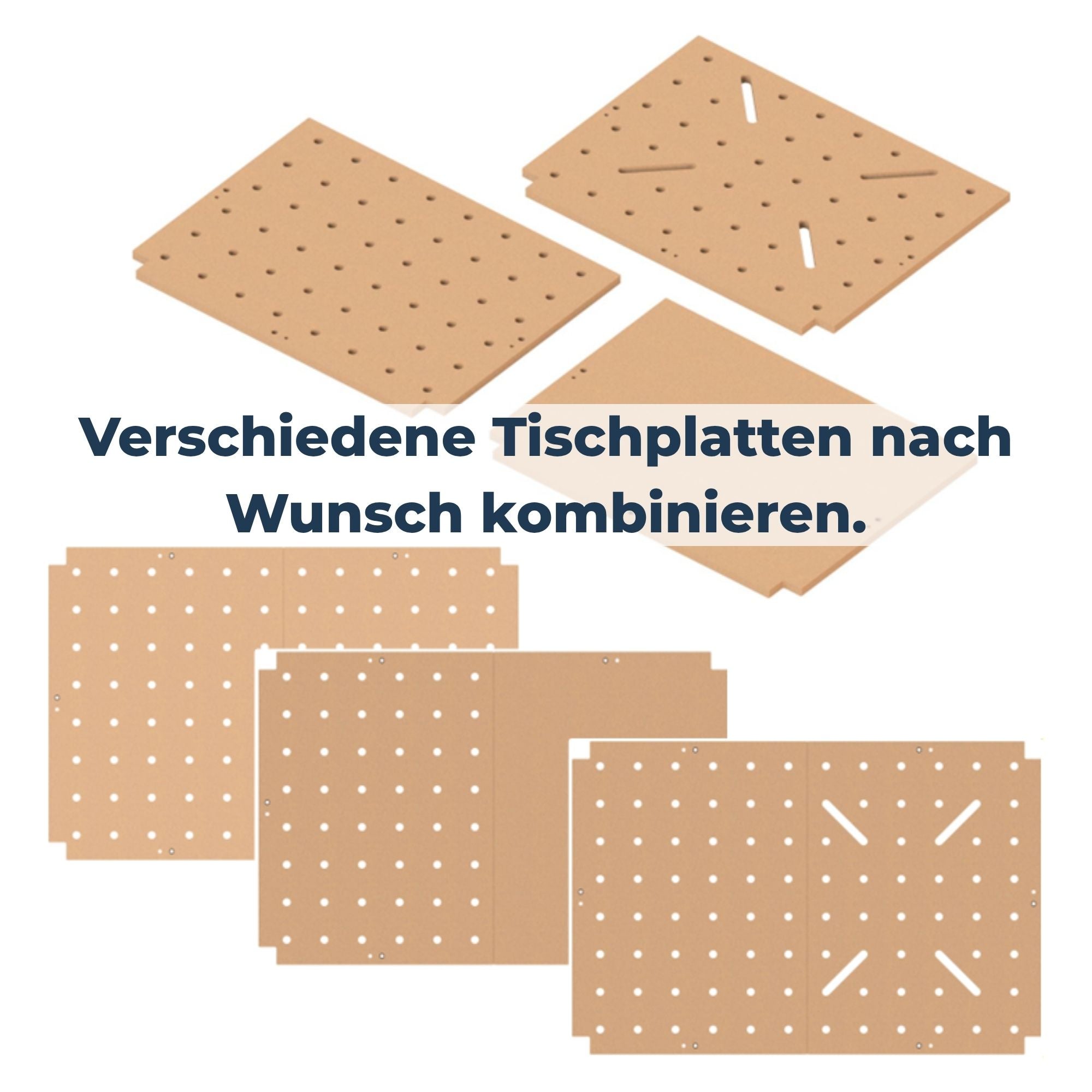 MDF massive Platte / Vollplatte von GLUTBERG TOOLS – kombinierbar mit weiteren Tischplatten-Varianten: Langloch und Vollplatte aus 22 mm MDF