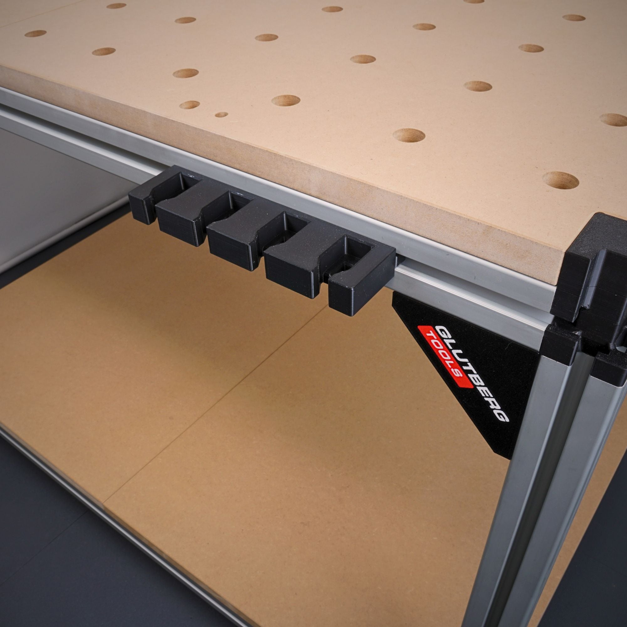 Zwingenhalter für die Workstation Pro zur Aufbewahrung von Schraubzwingen, schwarze Ausführung